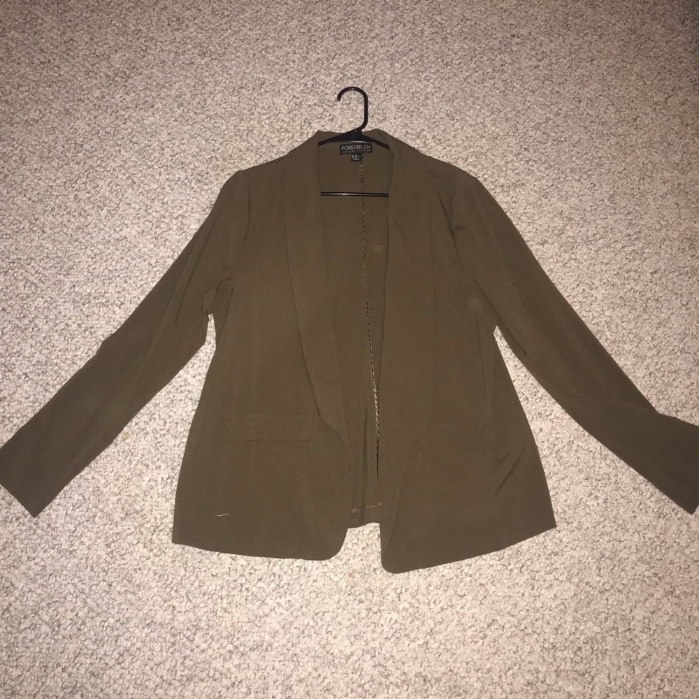 Forever 21 + plus size army green blazer